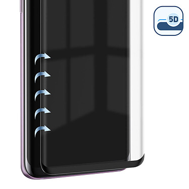 Avizar Film Galaxy S9 Plus Verre trempé Incurvé 5D Full Cover Protection Contours Noirs pas cher