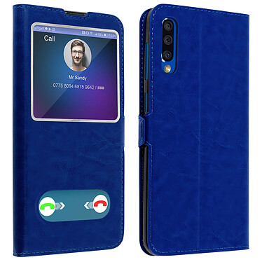 Avizar Housse Samsung Galaxy A50 Protection Double Fenêtre Fonction Stand bleu