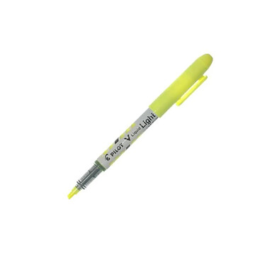 PILOT Surligneur de poche V-Light pointe biseautée encre liquide Jaune x 12