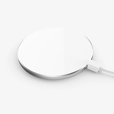 Avis LaCoqueFrançaise Chargeur à induction compatible avec iPhone Xs Max à induction - Blanc avec contour argent