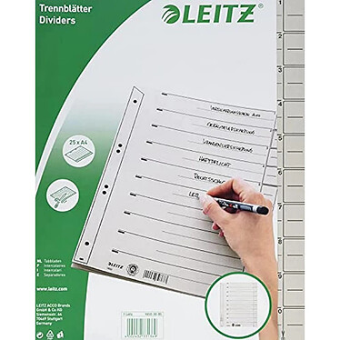 LEITZ intercalaires, format A4 extra large, en carton solide