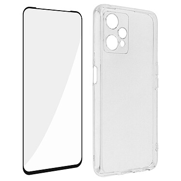 Avizar Coque pour OnePlus Nord CE 2 Lite 5G / Realme 9 5G et 9 Pro Silicone Souple et Film Verre Trempé 9H  noir