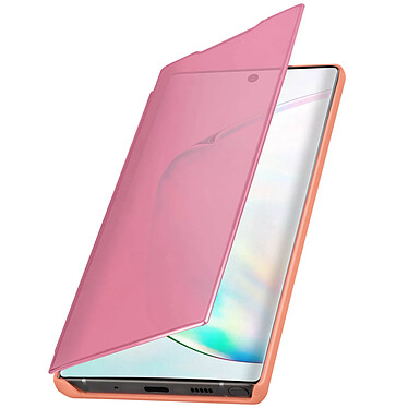 Avizar Etui folio Rose Champagne Design Miroir pour Samsung Galaxy Note 10 pas cher