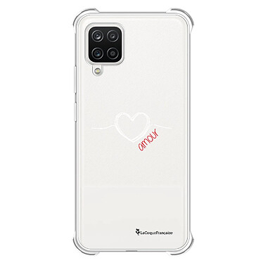 LaCoqueFrançaise Coque Samsung Galaxy A12 Silicone antichocs Solides coins renforcés  transparente Motif Coeur Blanc Amour