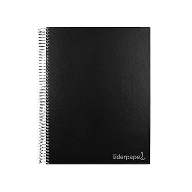 LIDERPAPEL Cahier spirale Jolly A4 280p 75g quadrillé 5x5mm microperforé 4 trous - Noir x 17