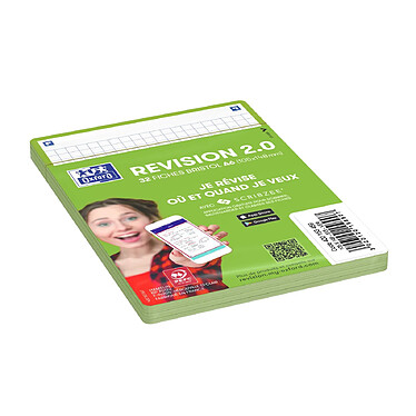 Avis OXFORD Paquet de 32 Fiches Bristol revision 2.0 Non Perforées 105x148 mm A6 Q5/5 vert