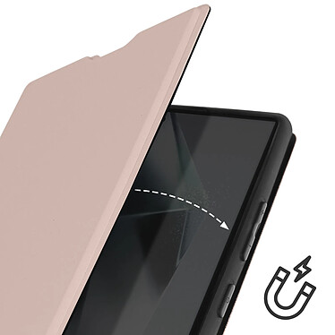 Avis Avizar Étui pour Samsung Galaxy S24 Ultra Soft touch Porte-carte Support Rose Poudré