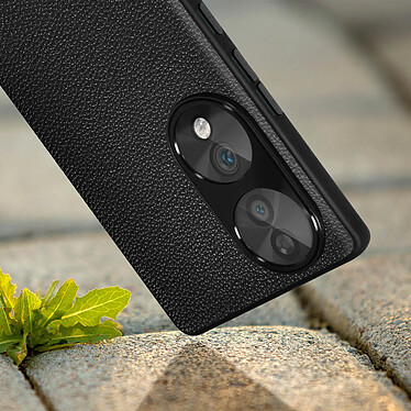 Acheter Avizar Coque pour Honor 70 Cuir Véritable Texture Grainé PC Rigide Ultra fine  Noir