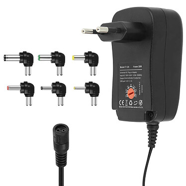 LinQ Chargeur Secteur Universel 30W avec 6 embouts Port USB  Noir