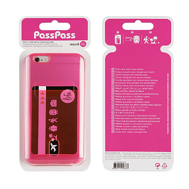 Avis Muvit Coque pour iPhone 6 / 6S / 7 / 8 PassPass en Silicone avec Porte-cartes Rose