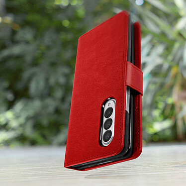 Avis Avizar Coque pour Samsung Galaxy Z Fold 3 Clapet Portefeuille Languette Magnétique  rouge