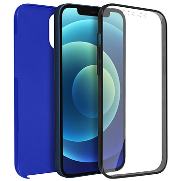 Avizar Coque Apple iPhone 12 / 12 Pro Protection Arrière Rigide et Avant Souple bleu