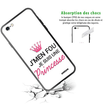 Avis Evetane Coque en verre trempé iPhone 6/6S Je suis une princesse