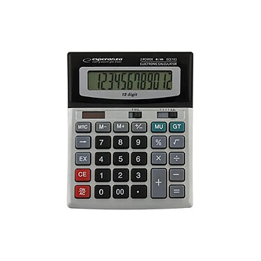 ESPERANZA Calculatrice EULER de Bureau Solaire ECL103 - 12 Chiffres