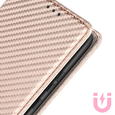 Acheter Avizar Etui pour Samsung Galaxy A34 5G effet carbone clapet magnétique support vidéo  Rose gold