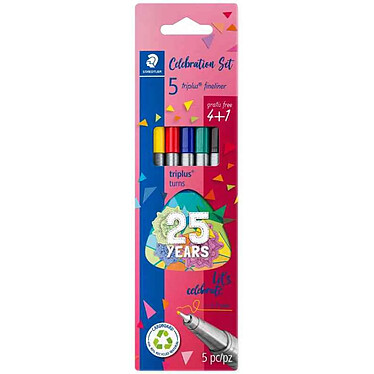 STAEDTLER Fineliner triplus, set anniversaire 4 + 1