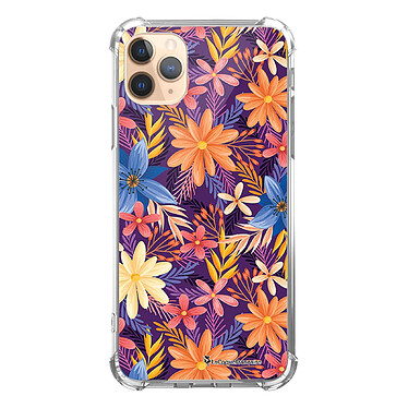 LaCoqueFrançaise Coque iPhone 11 Pro anti-choc souple angles renforcés transparente Motif Fleurs violettes et oranges