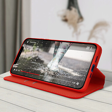 Acheter Avizar Housse Folio iPhone 12 Mini Portefeuille Fonction Support Vidéo rouge