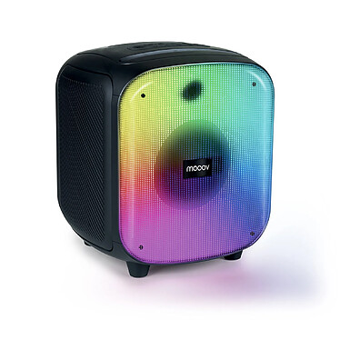 Mooov 477370 - Enceinte Party Cube sans fil avec effets lumineux - Noire et bleue