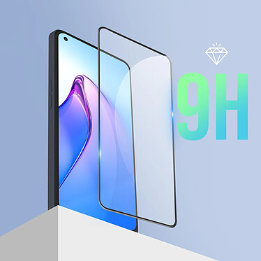 Avis Avizar Verre Trempé pour Oppo Reno 8 5G Dureté 9H Bords Biseautés 5D Adhésion Totale  Noir