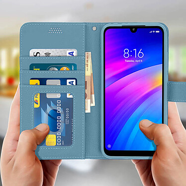 Avis Avizar Housse Xiaomi Redmi 7 Etui Folio Coque Soft Touch Support Vidéo bleu