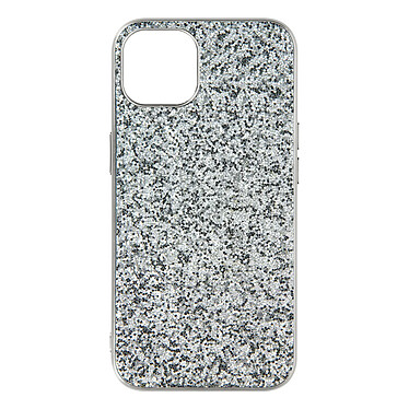 Avizar Coque iPhone 13 Mini Design Paillettes Rigide Finition Relief Argenté