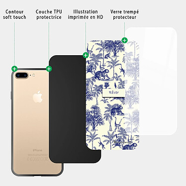 Acheter LaCoqueFrançaise Coque iPhone 7 Plus/ 8 Plus Coque Soft Touch Glossy Botanic Rêve Design