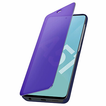 Avizar Housse Samsung Galaxy A51 Clapet Effet Miroir Support Vidéo Bleu Nuit pas cher