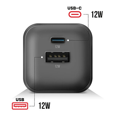 Avis Swissten Adaptateur Secteur 12W USB + USB-C Charge Rapide Format Compact Noir