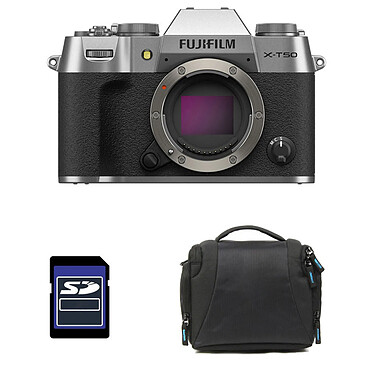 FUJIFILM X-T50 SILVER + Sac + Carte SD 8 Go