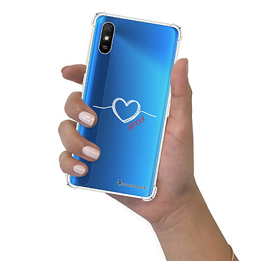 LaCoqueFrançaise Coque Xiaomi Redmi 9A Silicone antichocs Solides coins renforcés  transparente Motif Coeur Blanc Amour pas cher