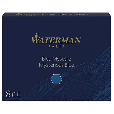 Avis WATERMAN Etui de 8 cartouches longues encre bleu mystère