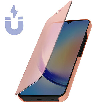 Avizar Étui Clear View pour Samsung Galaxy A54 5G Clapet Miroir Fonction Support  Rose gold pas cher