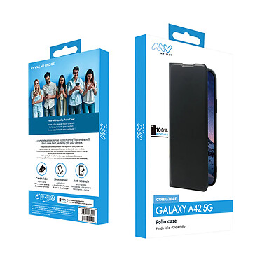 Acheter Myway Étui pour Samsung Galaxy A42 5G Modèle Folio Case avec Emplacement de Carte Noir