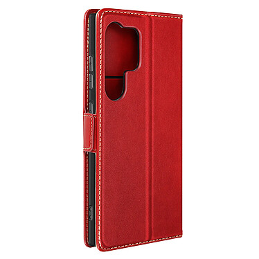 Avizar Etui pour Samsung S24 Ultra Portefeuille Support Rabat magnétique Rouge