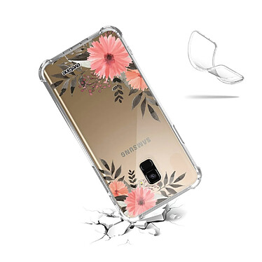 Acheter Evetane Coque Samsung Galaxy A8 2018 anti-choc souple angles renforcés transparente Motif Fleurs roses