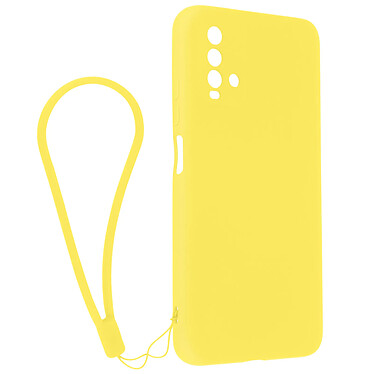 Avizar Coque pour Xiaomi Redmi 9T Silicone Gel Semi-rigide avec Dragonne jaune