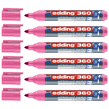 EDDING Marqueur pour Tableaux blancs 360 Rose Pointe Ronde 1,5-3 mm x 6