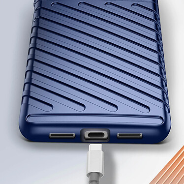 Avizar Coque souple pour Google Pixel 8 Pro, Design strié, série Thunder Bleu pas cher