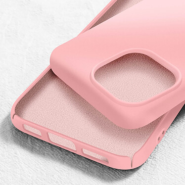 Avizar Coque pour iPhone 15 Pro Silicone Premium Semi rigide Finition Mate Douce  Rose pas cher