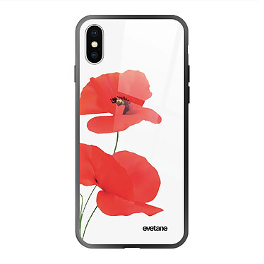 Evetane Coque en verre trempé iPhone Xs Max Coquelicot