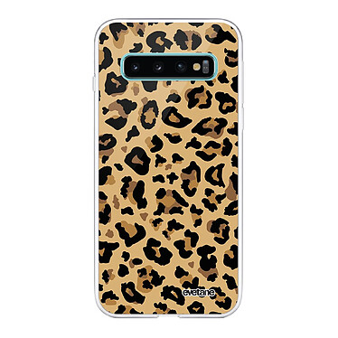 Evetane Coque Samsung Galaxy S10 360 intégrale transparente Motif Léopard Beige Tendance