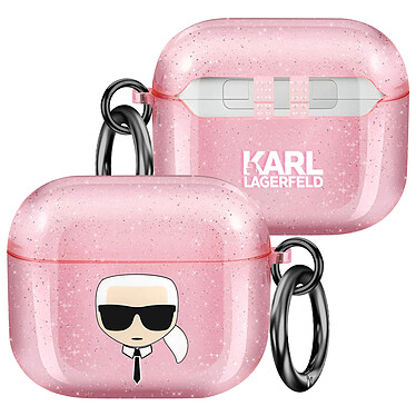 Karl Lagerfeld Coque pour AirPods 3 Antichoc Glitter Rose