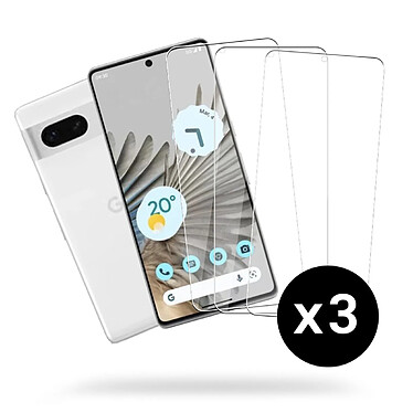 Evetane Lot de 3 vitres Google Pixel 7 Protectrices en verre trempe