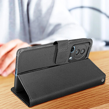 Acheter Avizar Housse Portefeuille pour Xiaomi 13 Lite Effet Croisillons avec Dragonne  Noir