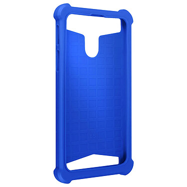 Avizar Coque Smartphone 5'' à 5.3'' Silicone Gel Coins Renforcés Dos Effet Cuir  Bleu