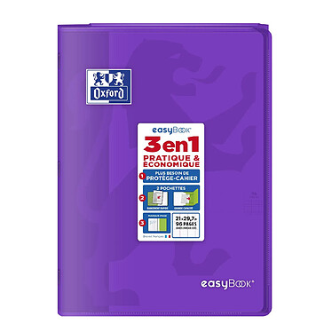 Avis OXFORD Cahier Easybook agrafé 21x29.7cm 96 pages grands carreaux 90g violet