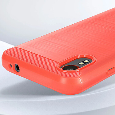 Avis Avizar Coque pour Samsung Galaxy Xcover 7 Souple Effet Carbone et Brossé Rouge