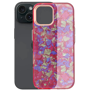 Avizar Coque pour iPhone 15 Antichoc Souple Tutti Frutti Rose