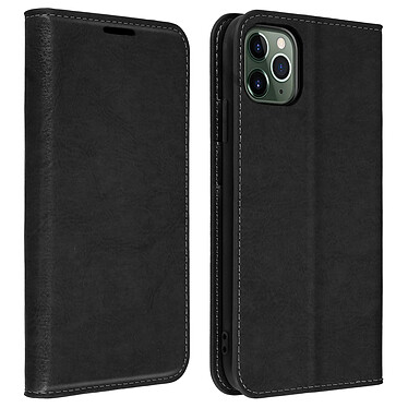 Avizar Étui iPhone 11 Pro Folio Cuir Véritable Porte cartes Support Vidéo noir